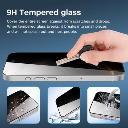 For iPhone 14 25Pcs Anti-spy Screen Protector Silk Printing High Aluminium-silicon Glass Full Cover Anti-fingerprint Privacy Film