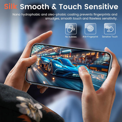 For iPhone 14 25Pcs Anti-spy Screen Protector Silk Printing High Aluminium-silicon Glass Full Cover Anti-fingerprint Privacy Film