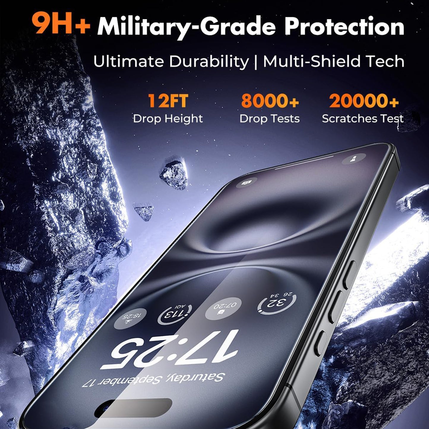 For iPhone 14 25Pcs Full Cover Screen Protector Silk Printing Ultra Clear High Aluminium-silicon Glass Film