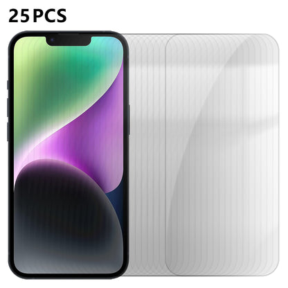 For iPhone 14 25Pcs Screen Protector Ultra Clear High Aluminium-silicon Glass Anti-fingerprint Film (Not Complete Covering)