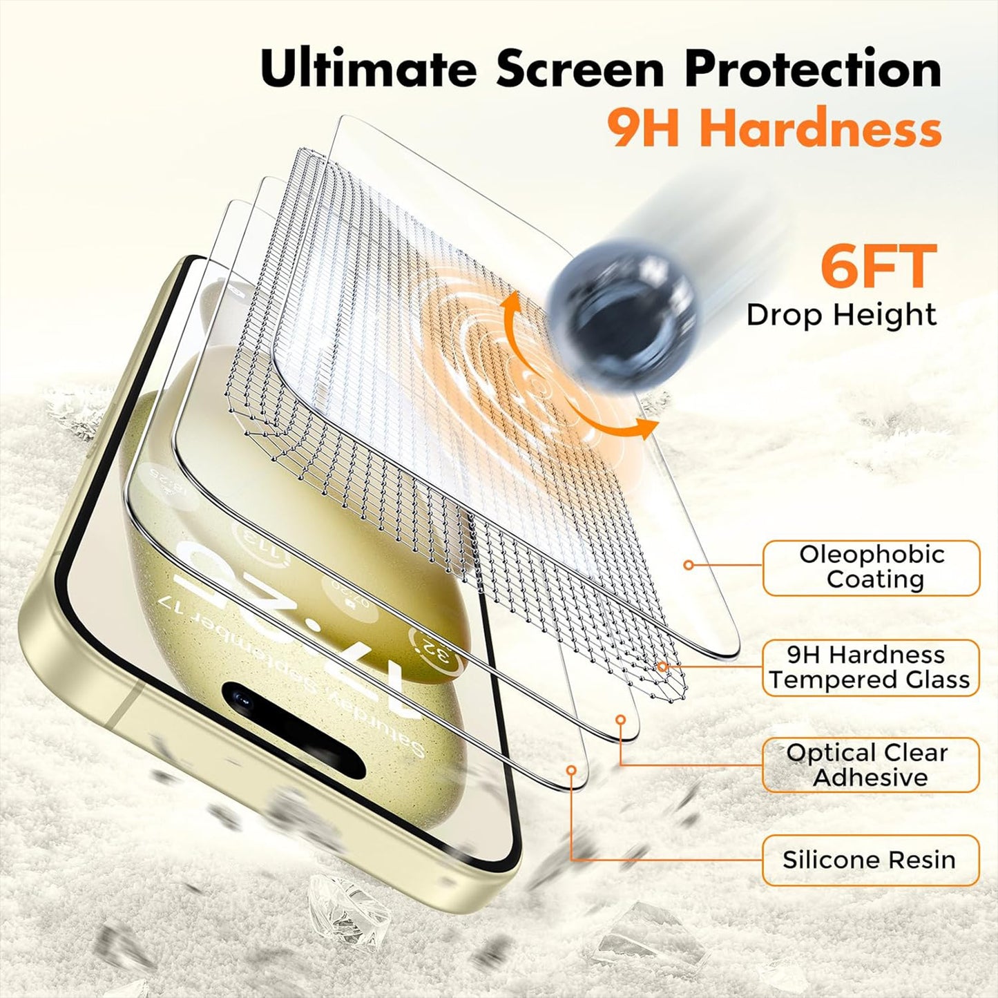 For iPhone 14 25Pcs Screen Protector Ultra Clear High Aluminium-silicon Glass Anti-fingerprint Film (Not Complete Covering)