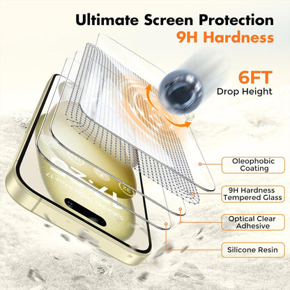 For iPhone 14 25Pcs Screen Protector Ultra Clear High Aluminium-silicon Glass Anti-fingerprint Film (Not Complete Covering)