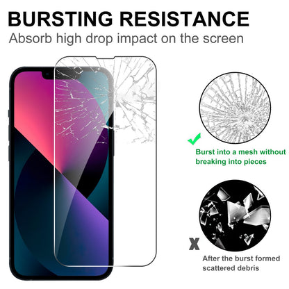 LAJABONI 2Pcs HD Clear Screen Protector For iPhone 13  /  13 Pro  /  14 Anti-Explosion 2.5D Arc Edge Not Complete Covering Tempered Glass Screen Film
