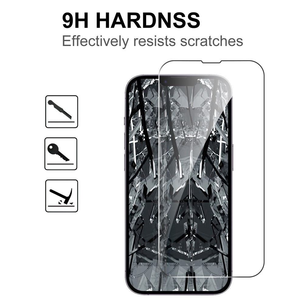LAJABONI 2Pcs For iPhone 14 Plus HD Clear Screen Protector Anti-Explosion 2.5D Arc Edge Not Complete Covering Tempered Glass Screen Film