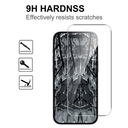 LAJABONI 2Pcs For iPhone 16 HD Clear Screen Protector Anti-Explosion 2.5D Arc Edge Not Complete Covering Tempered Glass Screen Film