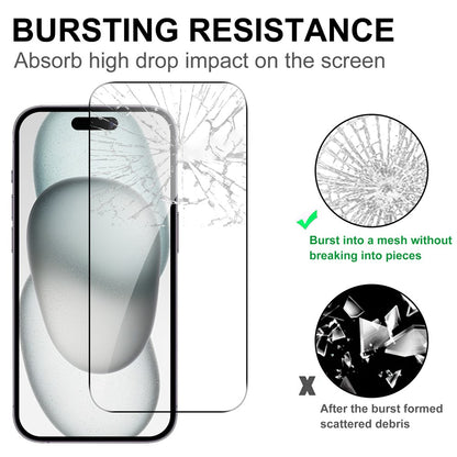 LAJABONI 2Pcs For iPhone 16 HD Clear Screen Protector Anti-Explosion 2.5D Arc Edge Not Complete Covering Tempered Glass Screen Film