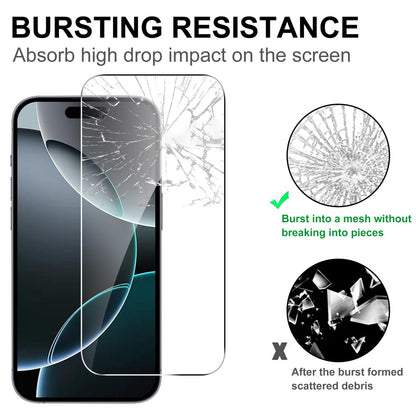 LAJABONI 2Pcs For iPhone 16 Pro HD Clear Screen Protector Anti-Explosion 2.5D Arc Edge Not Complete Covering Tempered Glass Screen Film