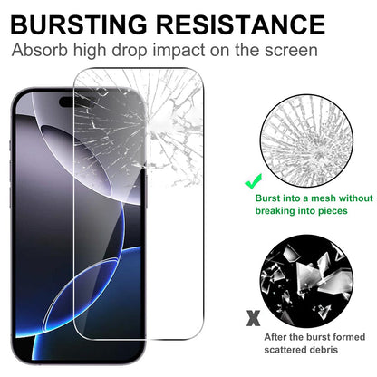 LAJABONI 2Pcs For iPhone 16 Pro Max HD Clear Screen Protector Anti-Explosion 2.5D Arc Edge Not Complete Covering Tempered Glass Screen Film