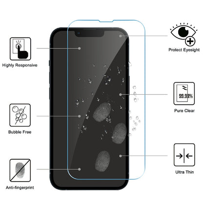 LAJABONI 2Pcs For iPhone 14 Plus HD Clear Screen Protector Anti-blue-ray Not Complete Covering Tempered Glass Screen Film