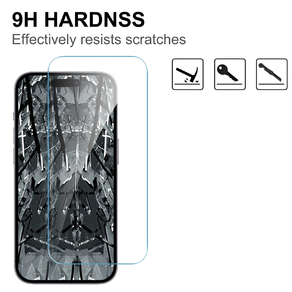 LAJABONI 2Pcs For iPhone 16 Pro HD Clear Screen Protector Anti-blue-ray Not Complete Covering Tempered Glass Screen Film