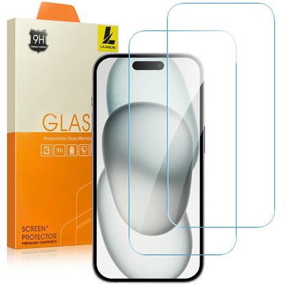 LAJABONI 2Pcs For iPhone 16 Pro Max HD Clear Screen Protector Anti-blue-ray Not Complete Covering Tempered Glass Screen Film