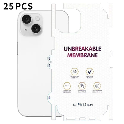For iPhone 14 25Pcs Back Screen Protector Full Coverage Matte TPU Hydrogel Film