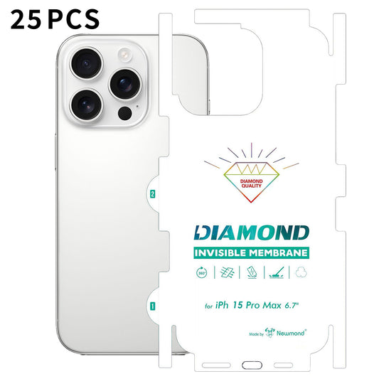 For iPhone 15 Pro Max 25Pcs TPU Hydrogel Film Invisible Self-Healing Anti-Fingerprint Full Cover Back Protector