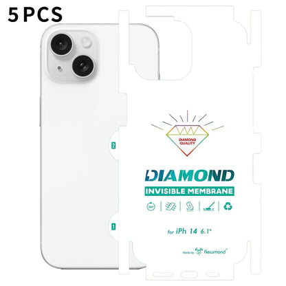For iPhone 14 5Pcs TPU Hydrogel Film Invisible Self-Healing Anti-Fingerprint Full Cover Back Protector