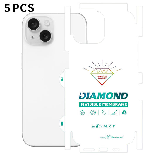 For iPhone 14 5Pcs TPU Hydrogel Film Invisible Self-Healing Anti-Fingerprint Full Cover Back Protector