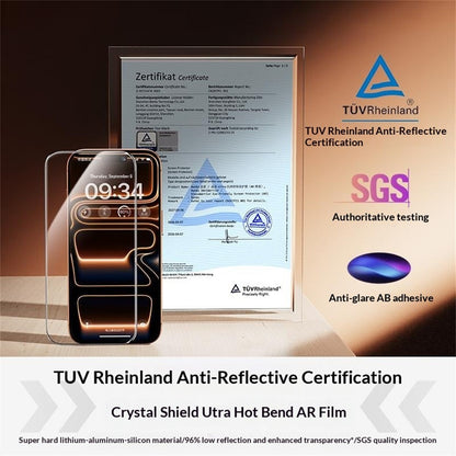 BENKS for iPhone 17 Pro Screen Protector Lithium Aluminium-silicon Glass 3D Hot Bending Eye-Friendly AR Anti-Reflective Film