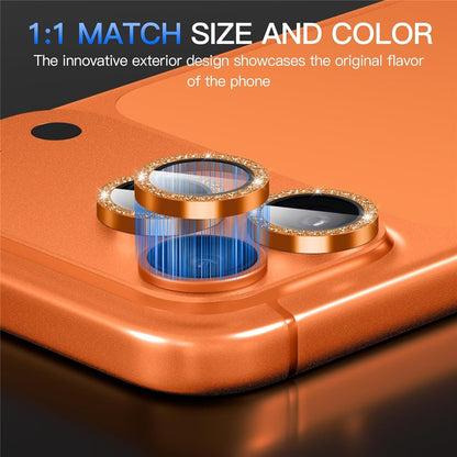For iPhone 17 Pro Glitter Camera Lens Film Metal Ring+Tempered Glass Phone Lens Protector
