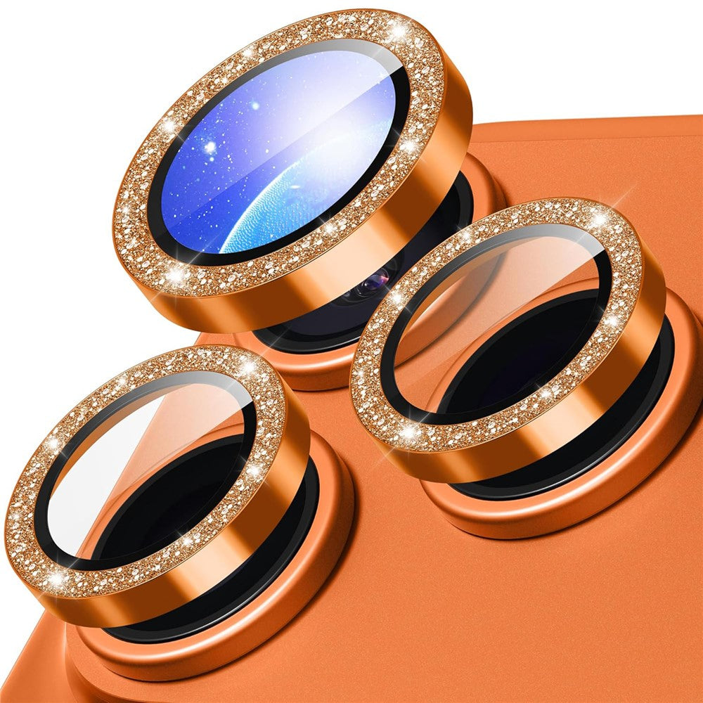For iPhone 17 Pro Max Glitter Camera Lens Film Metal Ring+Tempered Glass Phone Lens Protector