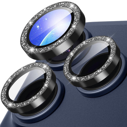 For iPhone 17 Pro Max Glitter Camera Lens Film Metal Ring+Tempered Glass Phone Lens Protector