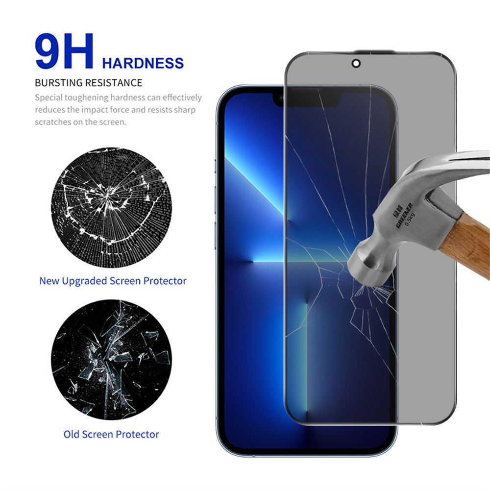 RURIHAI For iPhone 14 Plus  /  13 Pro Max Privacy Screen Protector AR Anti-Reflective High Aluminium-Silicon Glass Film