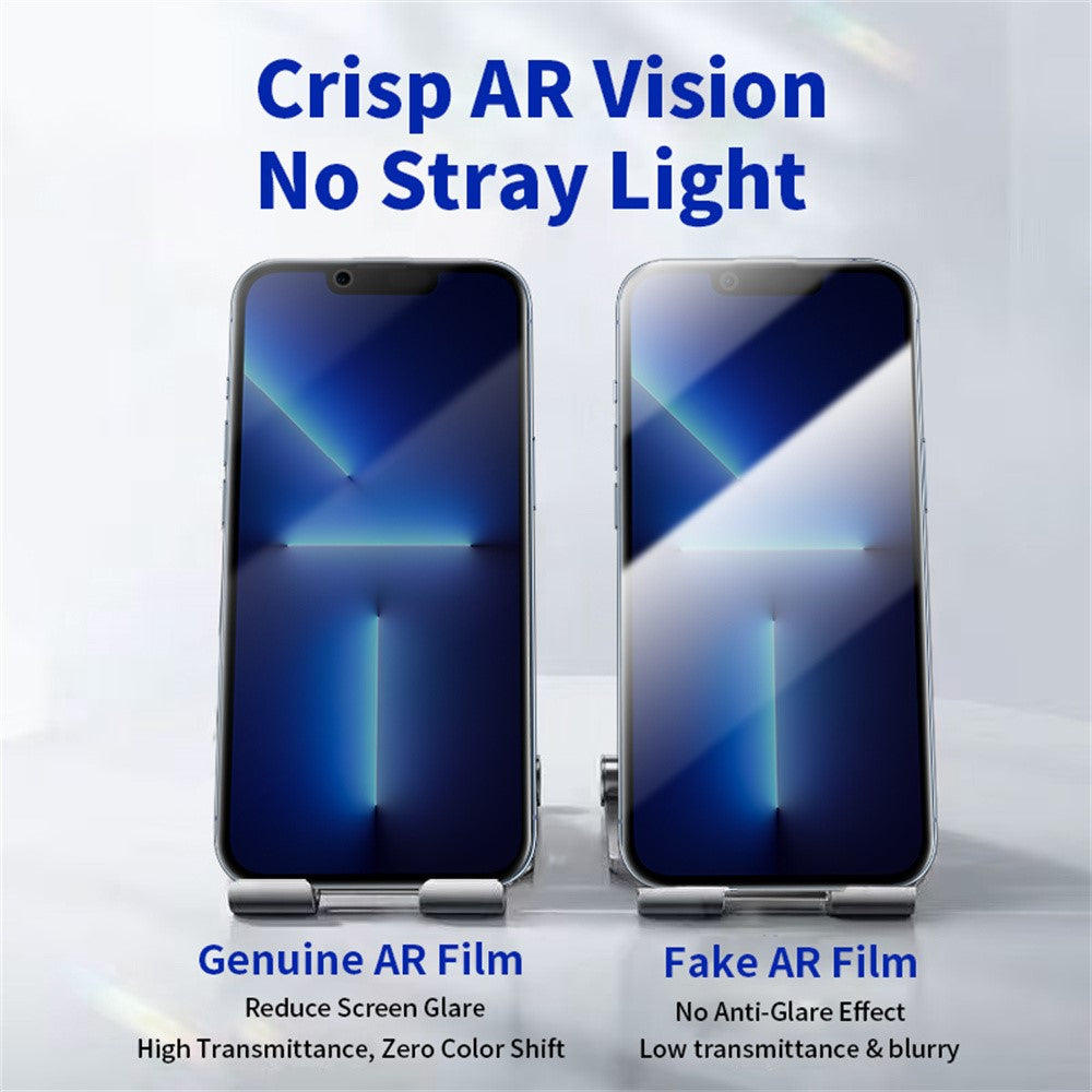 RURIHAI For iPhone 14 Plus  /  13 Pro Max Privacy Screen Protector AR Anti-Reflective High Aluminium-Silicon Glass Film