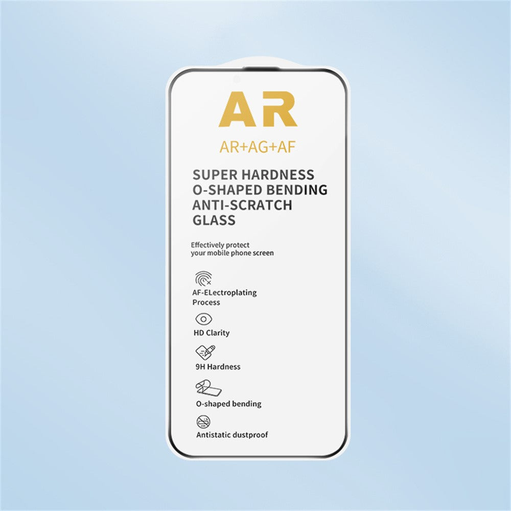 RURIHAI For iPhone 13  /  13 Pro  /  14  /  16e  /  17e Full Screen Protector AR Anti-Reflective HD Clear Tempered Glass Flim