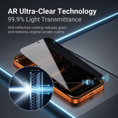 For iPhone 14 Privacy Screen Protector AR Anti-Reflective High Aluminium-silicon Glass Anti-Spy Film