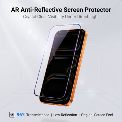 For iPhone 14 Screen Protector AR Anti-Reflective Silk Printing Clear High Aluminium-silicon Glass Film