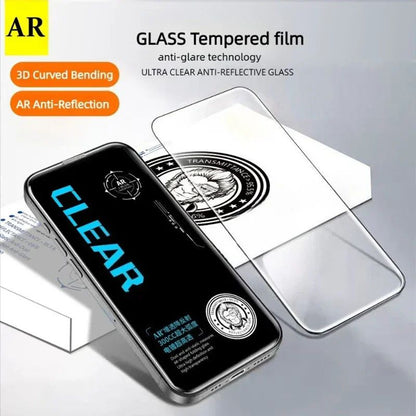 For iPhone 14 10Pcs Screen Protector AR Anti-Reflection High Aluminium-silicon Glass Silk Printing Clear Film