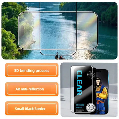 For iPhone 14 10Pcs Screen Protector AR Anti-Reflection High Aluminium-silicon Glass Silk Printing Clear Film