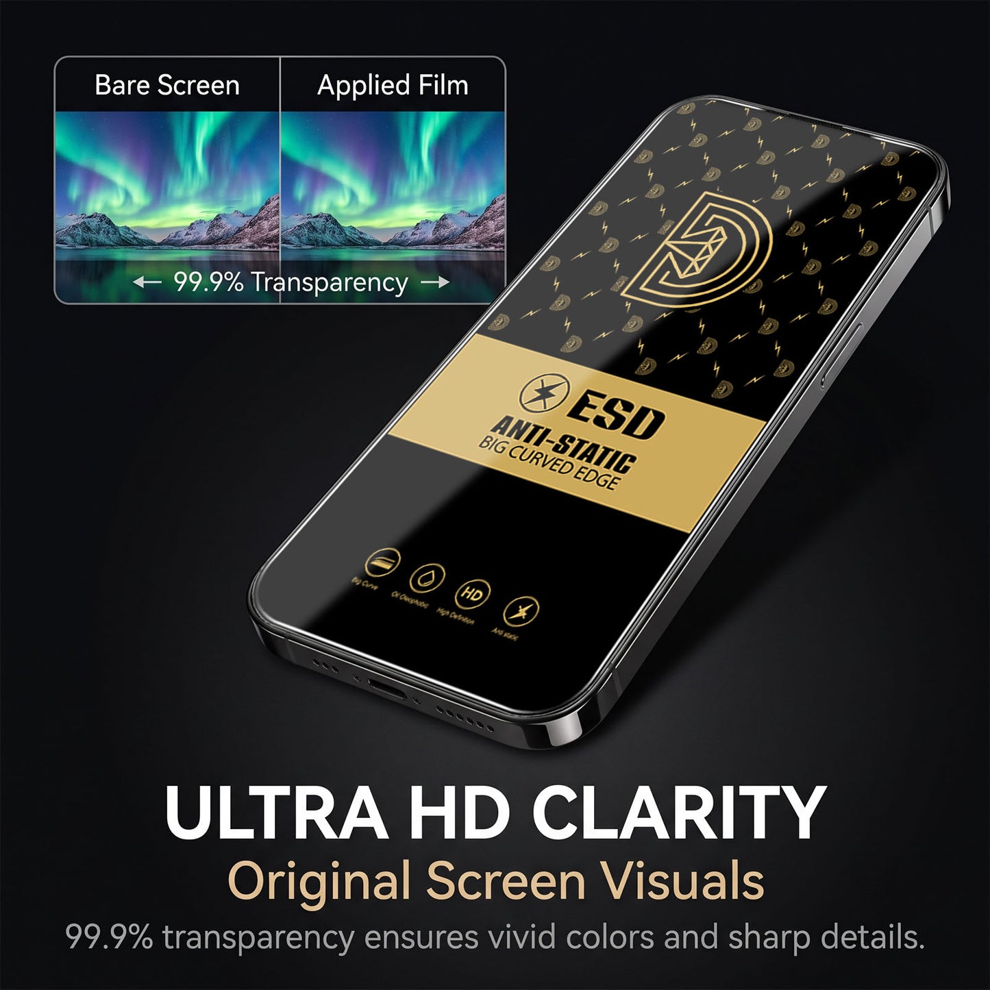 For iPhone 14 25Pcs Screen Protector Anti-static Silk Printing Medium Alumina Glass HD Clear Film