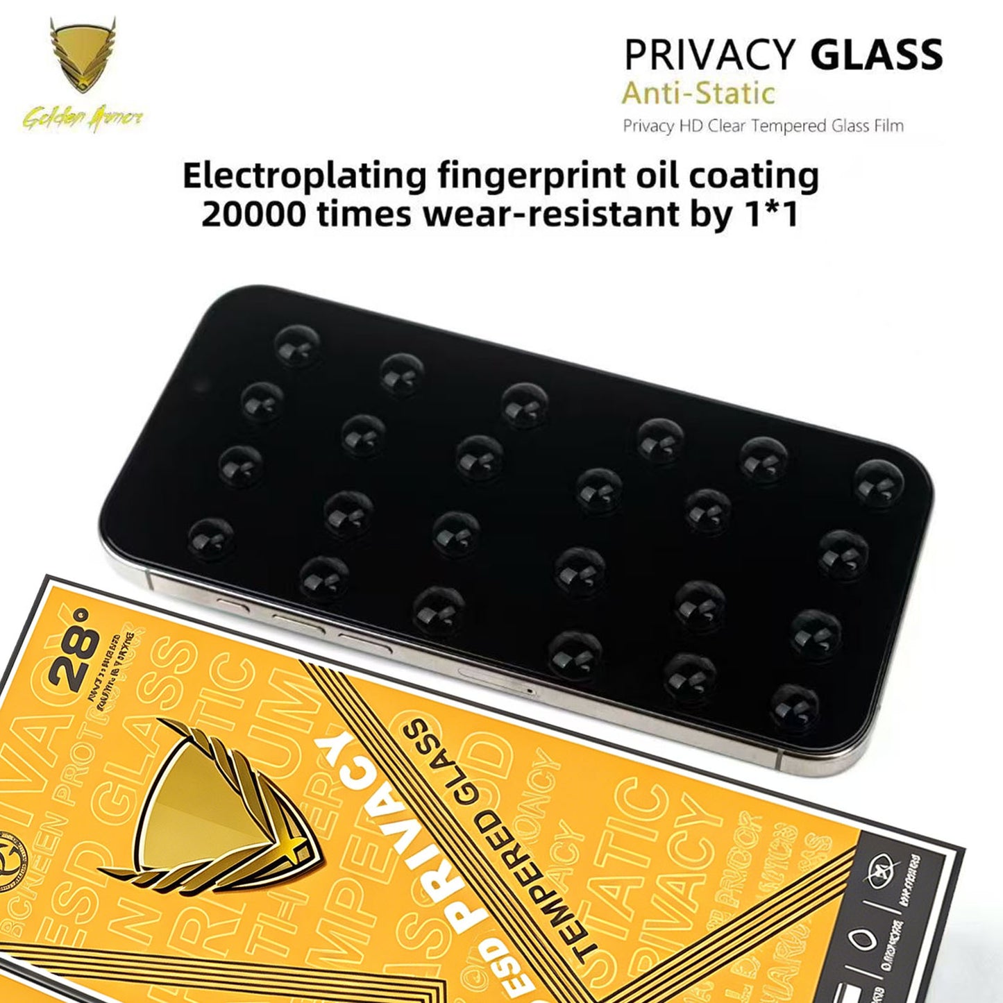 For iPhone 14 10Pcs Privacy Screen Protector 28° Anti-Spy Anti-Static High Aluminium-silicon Glass Film