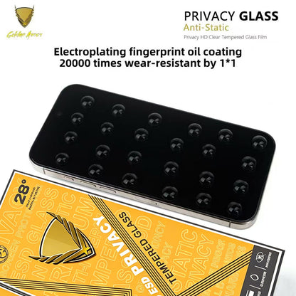 For iPhone 14 10Pcs Privacy Screen Protector 28° Anti-Spy Anti-Static High Aluminium-silicon Glass Film