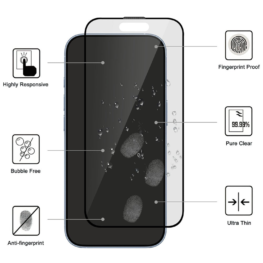 For iPhone 17e  /  16e  /  14  /  13  /  13 Pro AGC Glass Screen Protector Silk Printing Matte Full Glue Full Cover Film