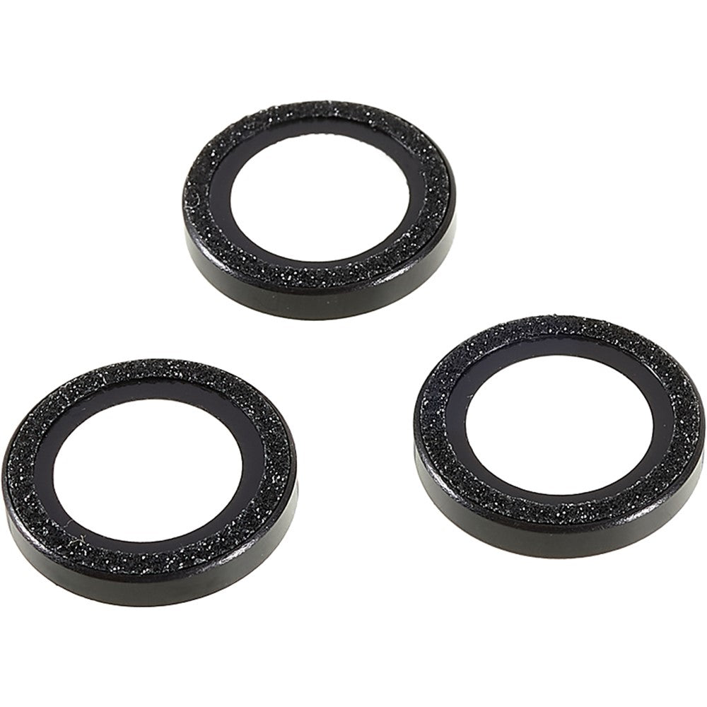 Bling Camera Lens Protector for iPhone 14 Pro / 14 Pro Max , Glitter Metal Frame + Tempered Glass Individual Ring Lens Cover