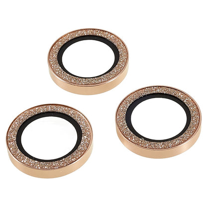 Bling Camera Lens Protector for iPhone 14 Pro / 14 Pro Max , Glitter Metal Frame + Tempered Glass Individual Ring Lens Cover