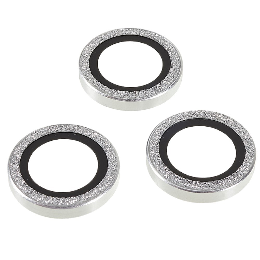 Bling Camera Lens Protector for iPhone 14 Pro / 14 Pro Max , Glitter Metal Frame + Tempered Glass Individual Ring Lens Cover