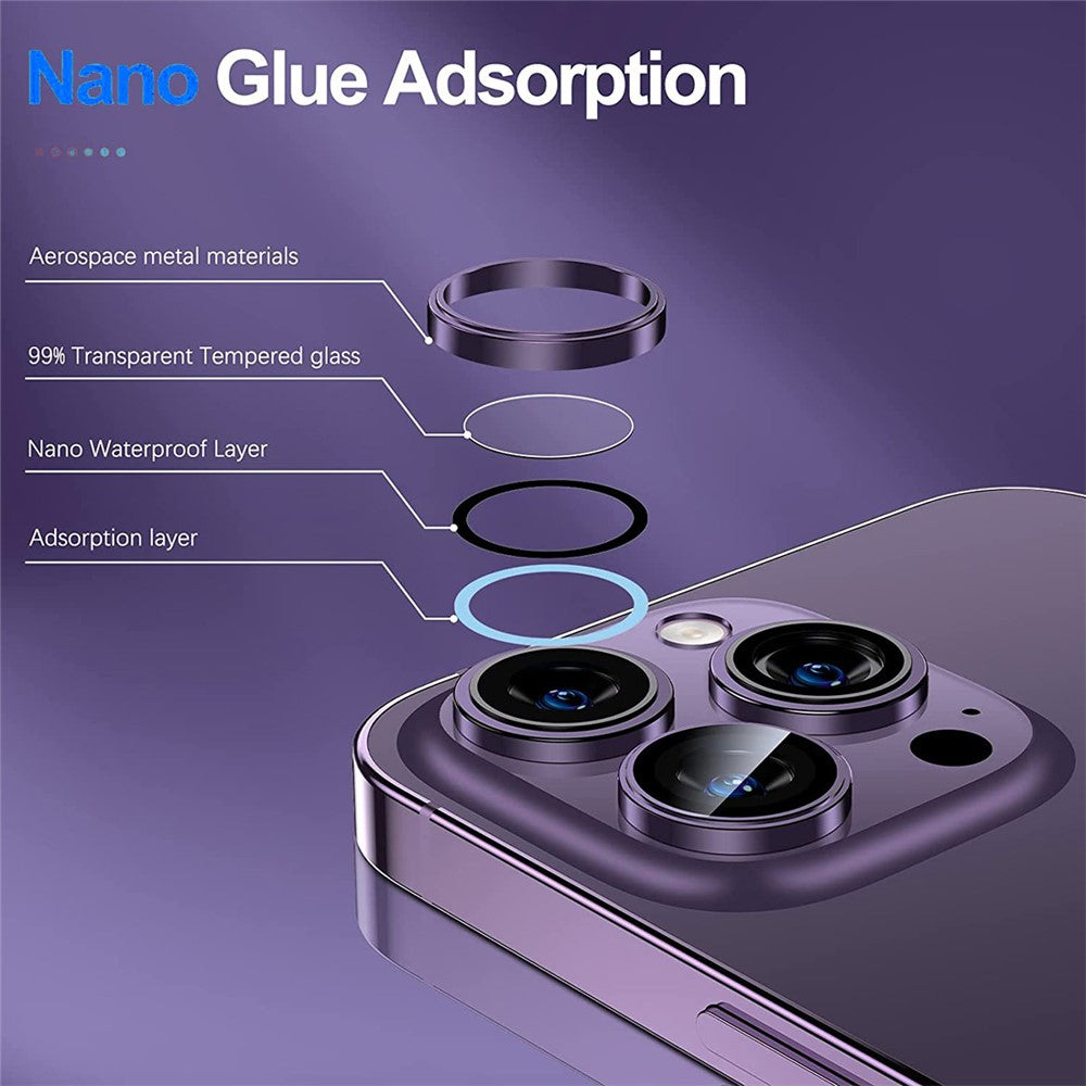 ENKAY HAT PRINCE 3Pcs / Set For iPhone 14 Pro / 14 Pro Max Crystal Clear Camera Lens Protector Tempered Glass Lens Film