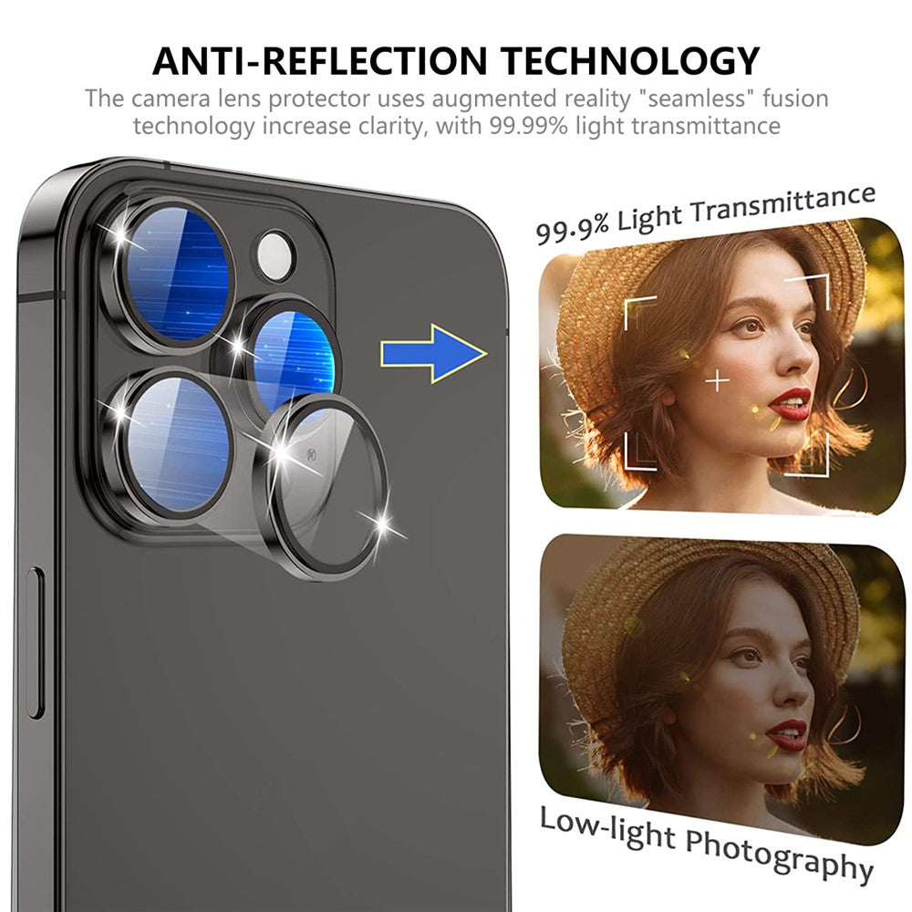 ENKAY HAT PRINCE 3Pcs / Set For iPhone 14 Pro / 14 Pro Max Crystal Clear Camera Lens Protector Tempered Glass Lens Film