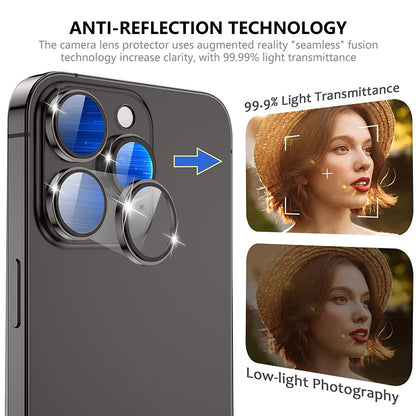 ENKAY HAT PRINCE 3Pcs / Set For iPhone 14 Pro / 14 Pro Max Crystal Clear Camera Lens Protector Tempered Glass Lens Film