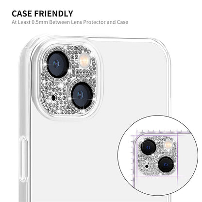 ENKAY HAT PRINCE For iPhone 14 / 14 Plus Camera Lens Protector Rhinestone Decor Aluminum Alloy+Tempered Glass Lens Film