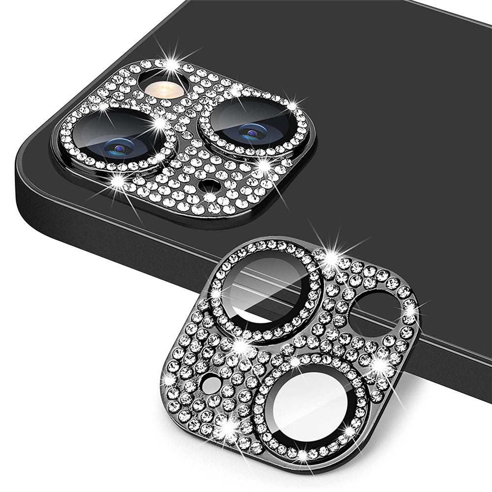 ENKAY HAT PRINCE For iPhone 14 / 14 Plus Camera Lens Protector Rhinestone Decor Aluminum Alloy+Tempered Glass Lens Film
