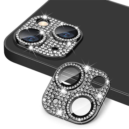 ENKAY HAT PRINCE For iPhone 14 / 14 Plus Camera Lens Protector Rhinestone Decor Aluminum Alloy+Tempered Glass Lens Film