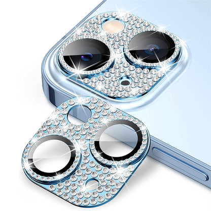 ENKAY HAT PRINCE For iPhone 14 / 14 Plus Camera Lens Protector Rhinestone Decor Aluminum Alloy+Tempered Glass Lens Film