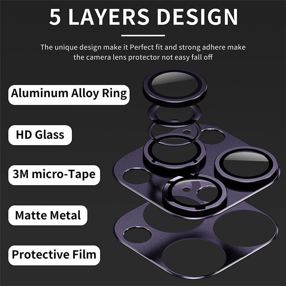 ENKAY HAT PRINCE For iPhone 14 Pro Max / 14 Pro Tempered Glass+Aluminum Alloy AR Coating HD Clear Rear Lens Film