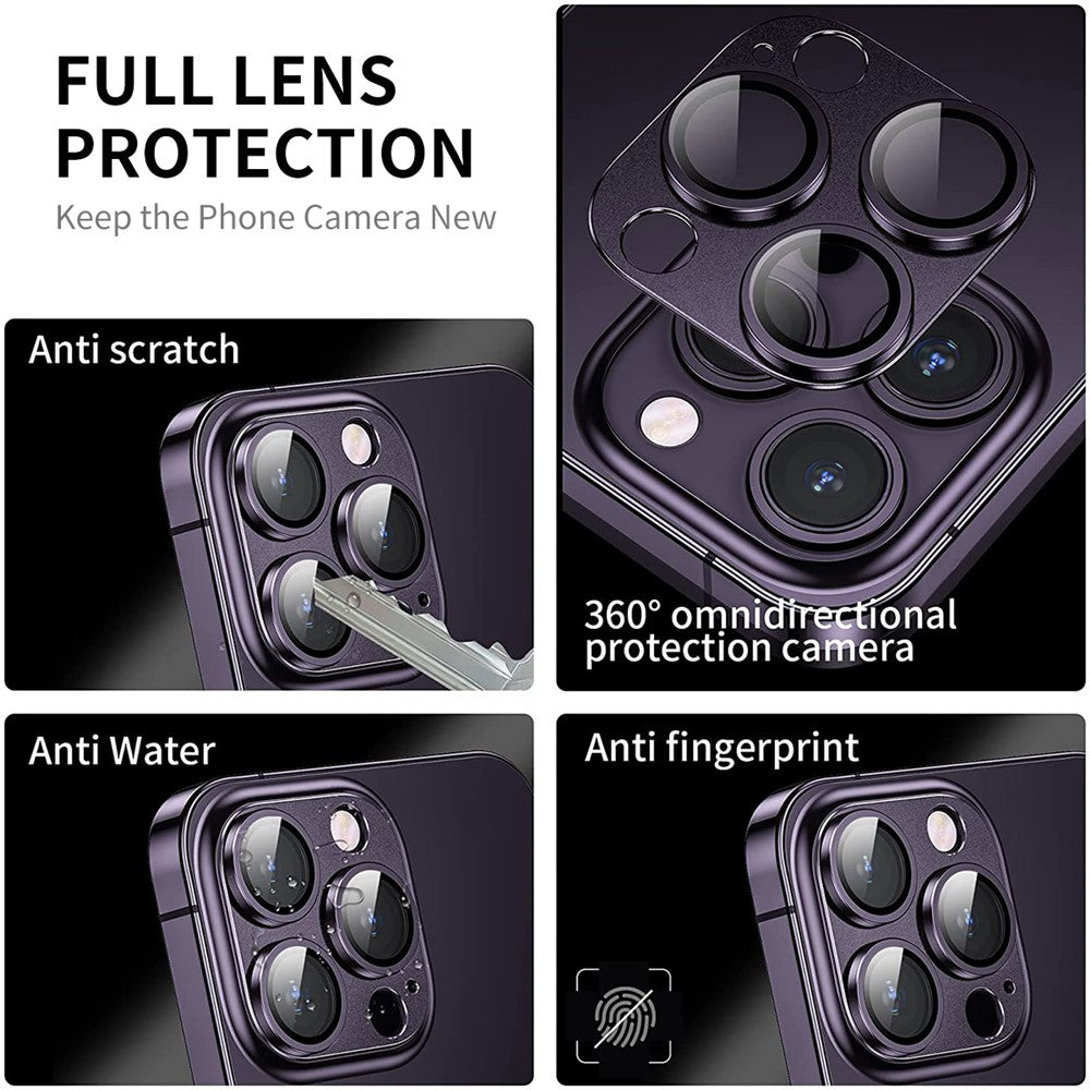 ENKAY HAT PRINCE For iPhone 14 Pro Max / 14 Pro Tempered Glass+Aluminum Alloy AR Coating HD Clear Rear Lens Film