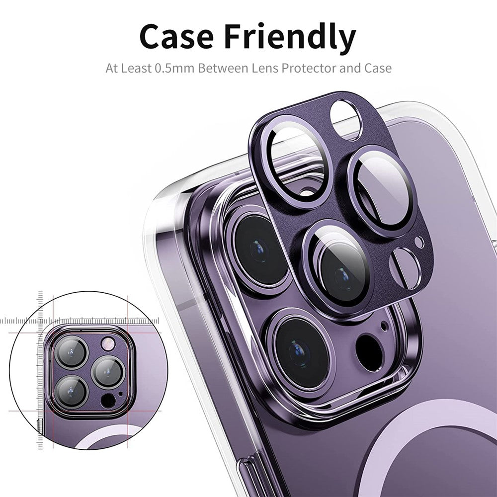 ENKAY HAT PRINCE For iPhone 14 Pro Max / 14 Pro Tempered Glass+Aluminum Alloy AR Coating HD Clear Rear Lens Film