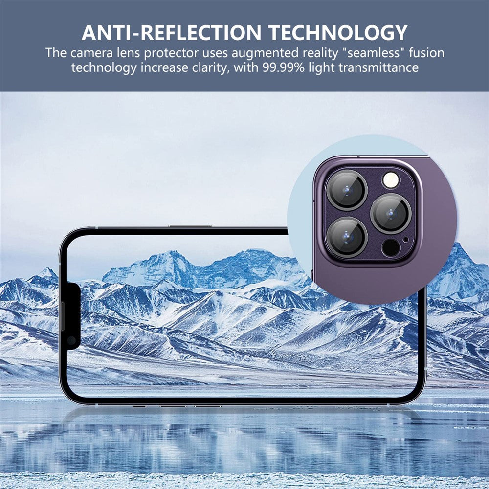 ENKAY HAT PRINCE For iPhone 14 Pro Max / 14 Pro Tempered Glass+Aluminum Alloy AR Coating HD Clear Rear Lens Film