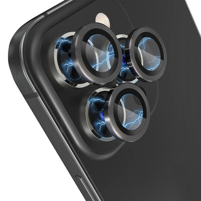 NORTHJO 1 Set For iPhone 14 Pro Max / 14 Pro Camera Lens Protector Tempered Glass+CD Vein Metal Ring Rear Lens Film