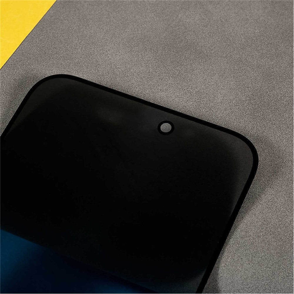 For iPhone 15 Full Coverage Anti-Spy Screen Protector Silk Printing Side Glue Tempered Glass Film